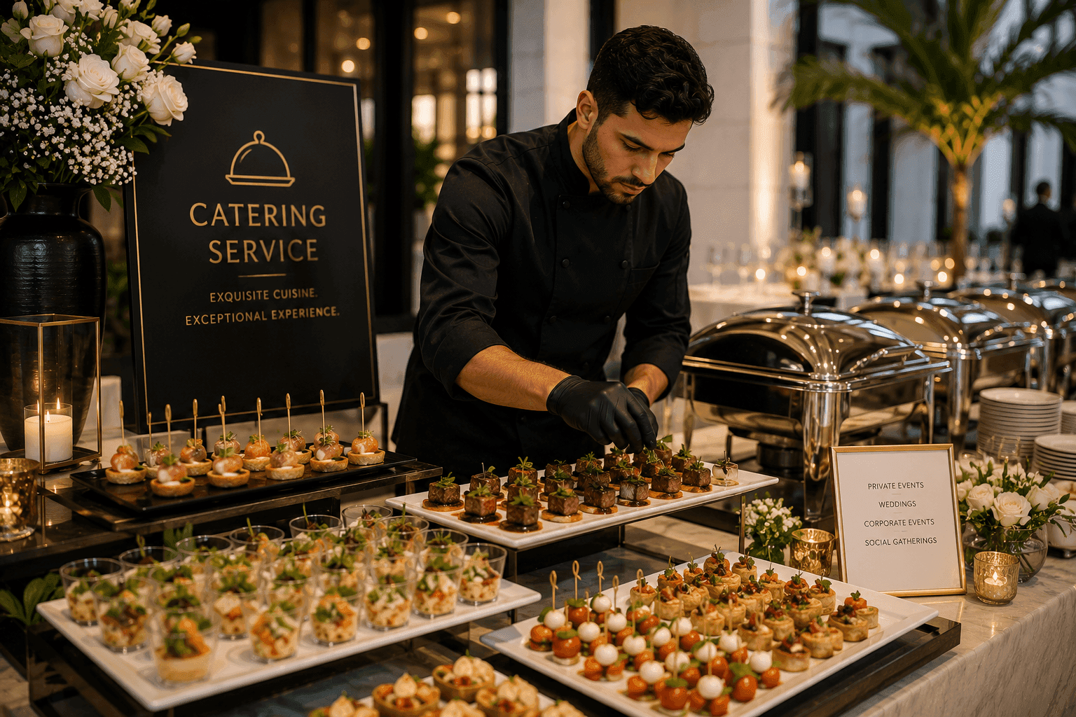 Premium catering for a luxury private event