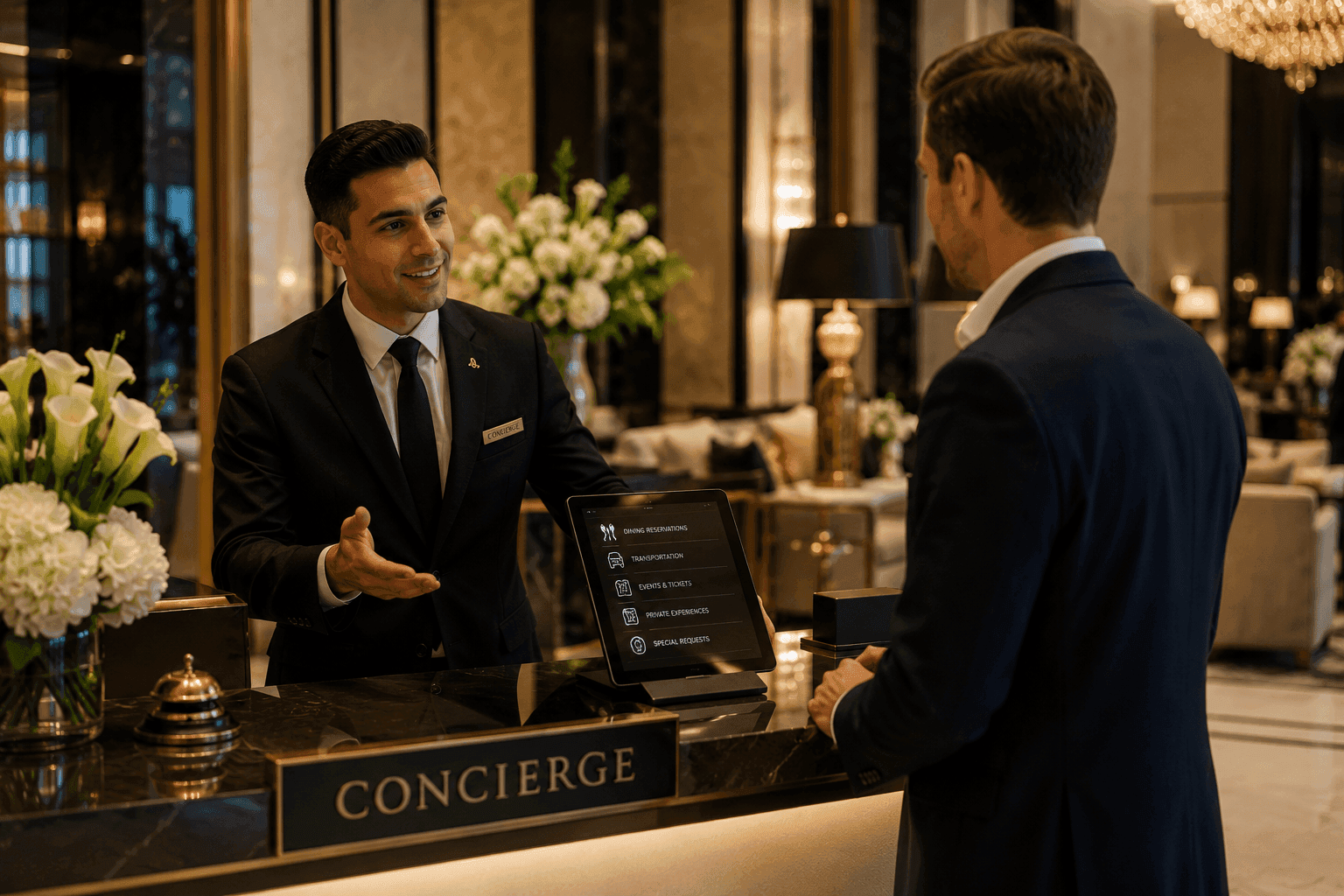 Premium concierge coordinating luxury requests